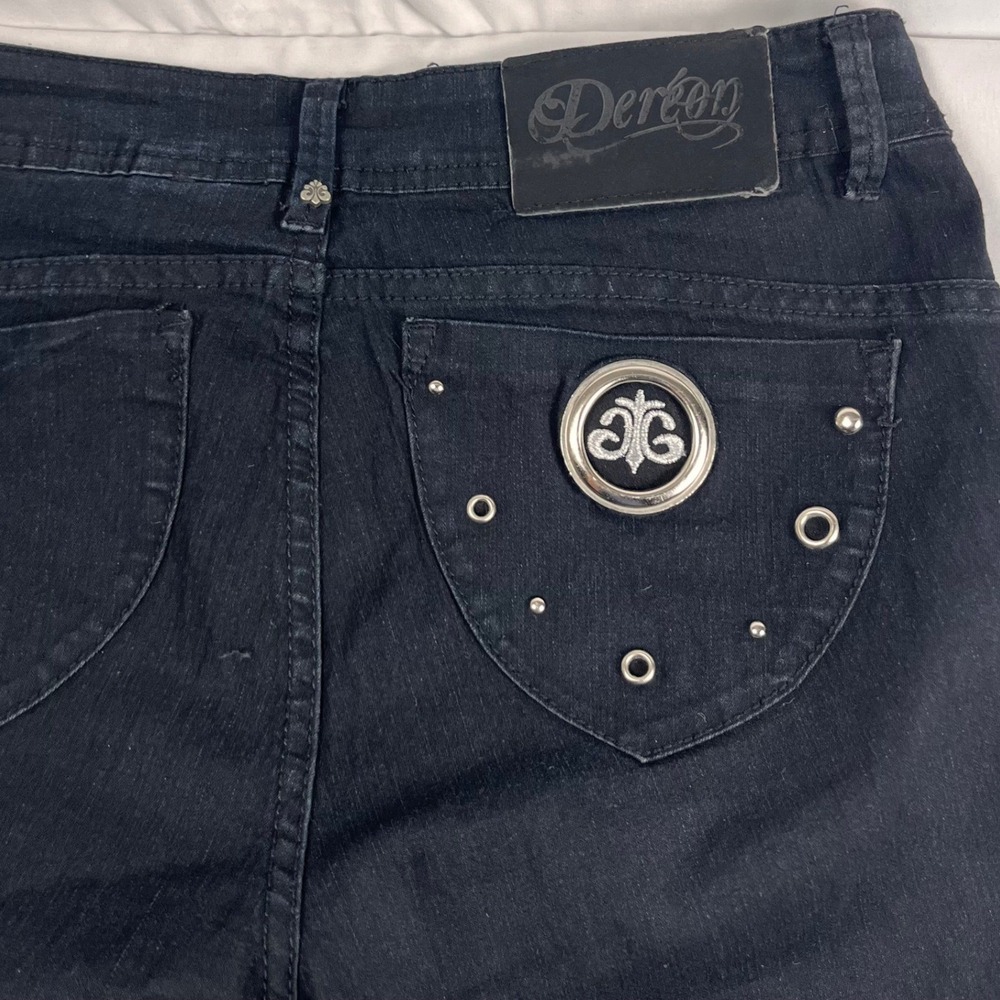 Dereon Black Skinny Jeans Womens 11/12 Fleur De Lis, Beyonce, Discontinued